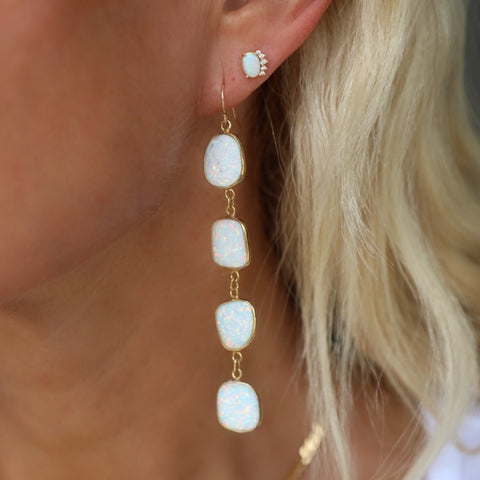 Gold Opal Earrings