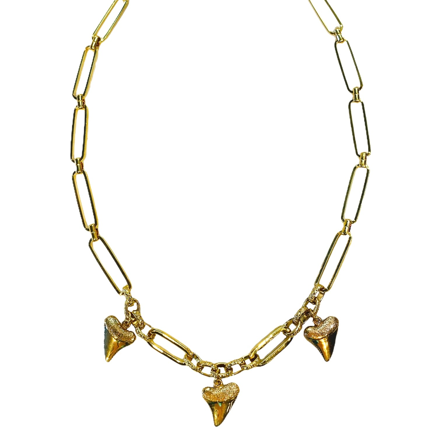 Gold Shark Teeth Necklace