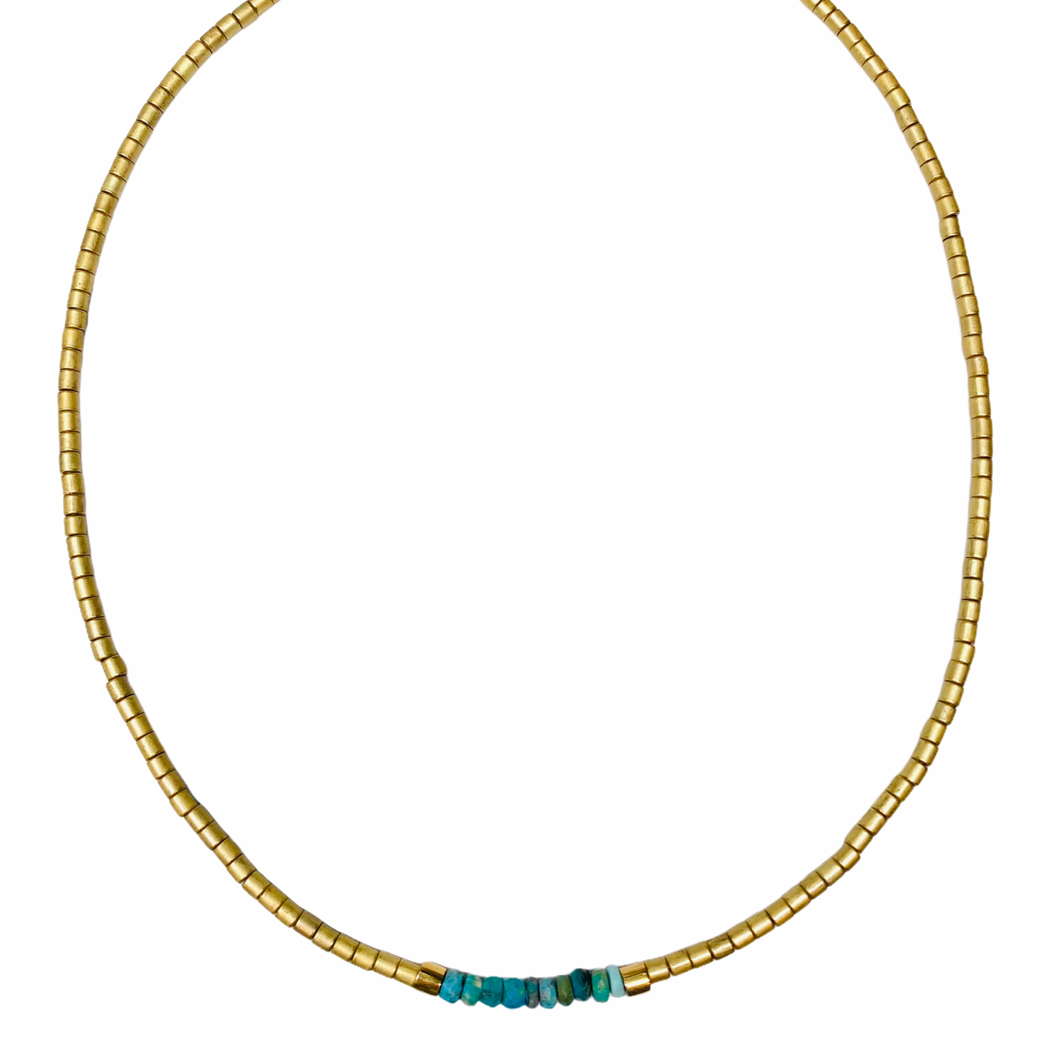 Matte Gold // Turquoise Necklace