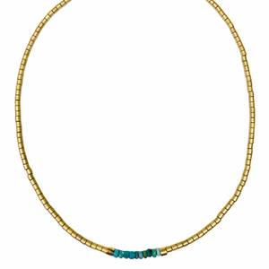 Matte Gold // Turquoise Necklace