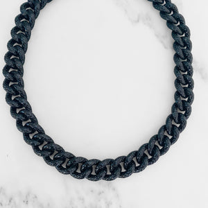 Black Faceted Chunky Necklace