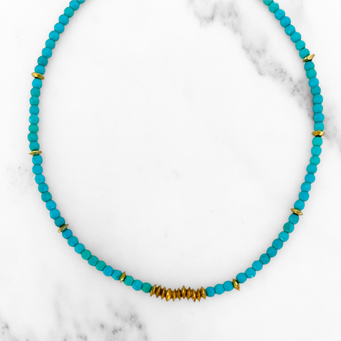 Turquoise // Gold Kahlia Choker