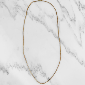 Long Silver Bead Necklace