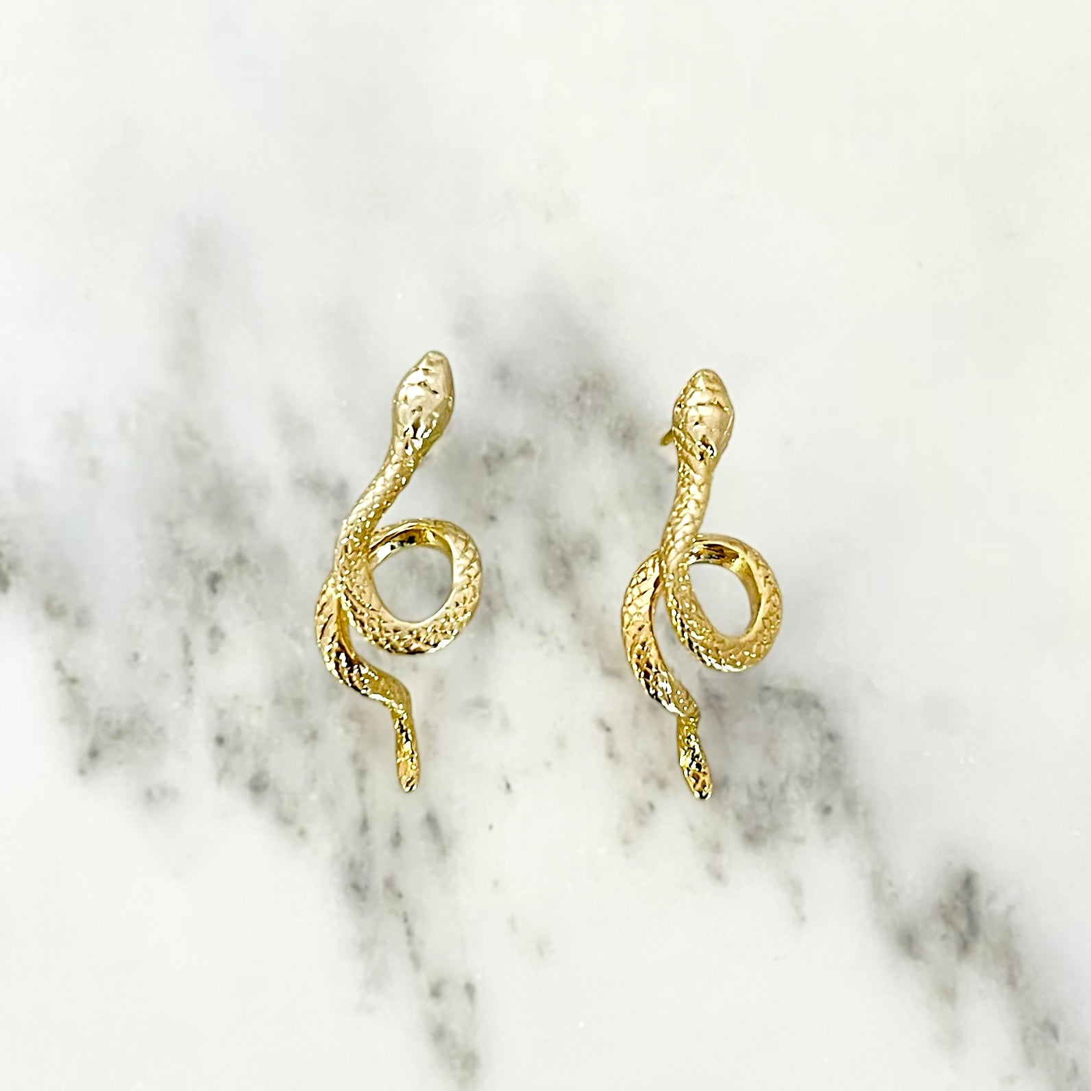 Small Gold Snake Earrings