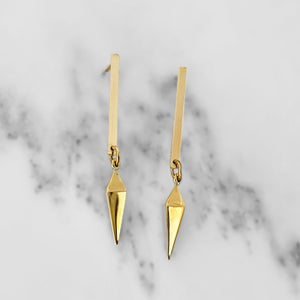 Gold Post + Spike Earrings