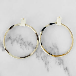 Light // White Horn Band Earrings
