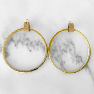 Light // Beige Horn Band Earrings