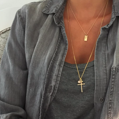 Best Selling Gold Cross Tag Necklace