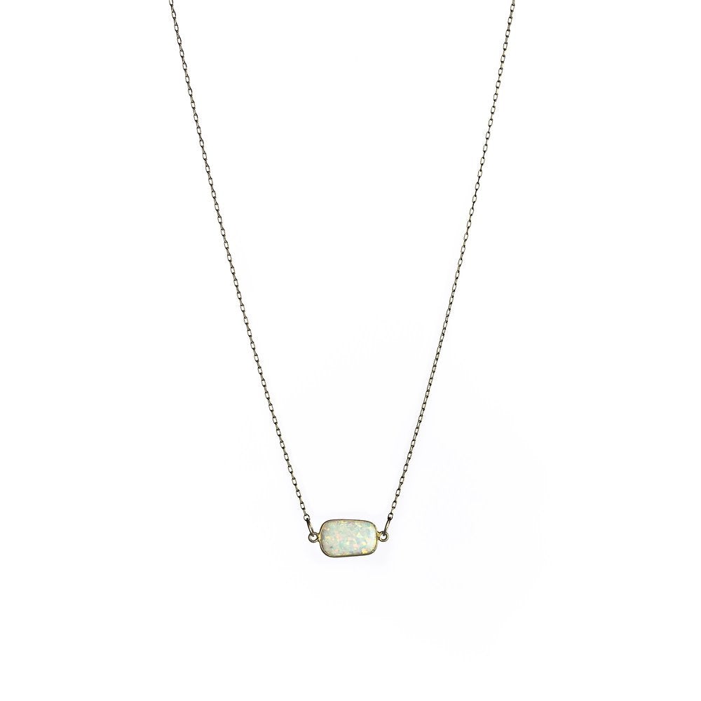 Single Gold Opal Necklace