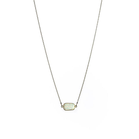 Single Gold Opal Necklace