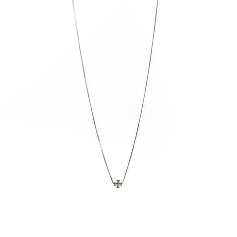 Baby Pave Diamond Cross Necklace