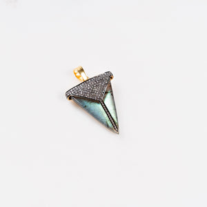 Pave Diamond Labradorite Arrowhead Pendant