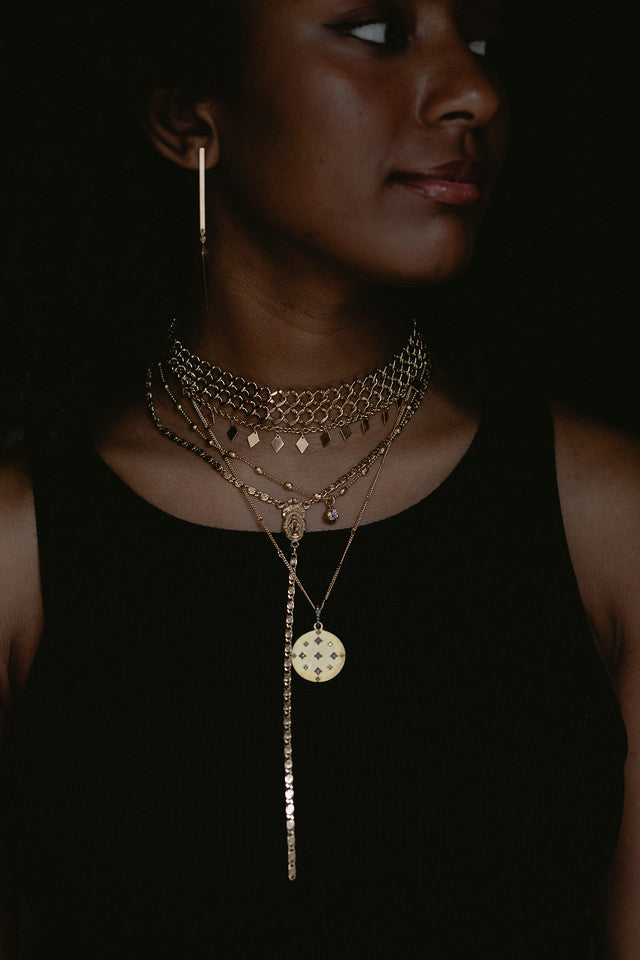 Gold Isla Rosary Necklace