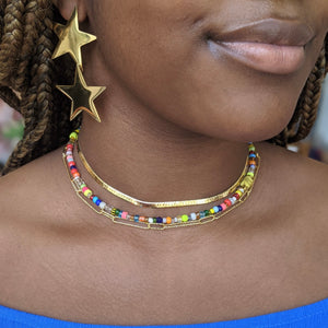 Multi // Yellow Beaded Choker