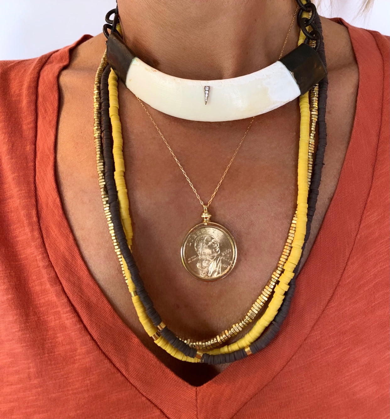 Gold Sacagawea Coin Necklace